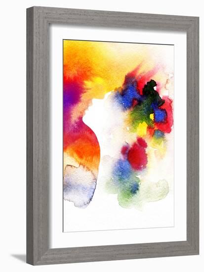 Abstract Watercolor .Woman Face-Anna Ismagilova-Framed Art Print