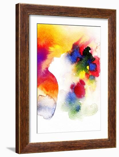 Abstract Watercolor .Woman Face-Anna Ismagilova-Framed Art Print