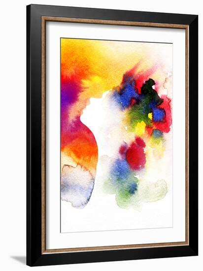 Abstract Watercolor .Woman Face-Anna Ismagilova-Framed Art Print