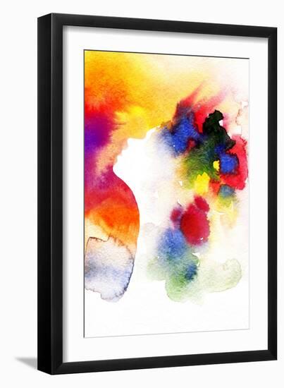 Abstract Watercolor .Woman Face-Anna Ismagilova-Framed Art Print