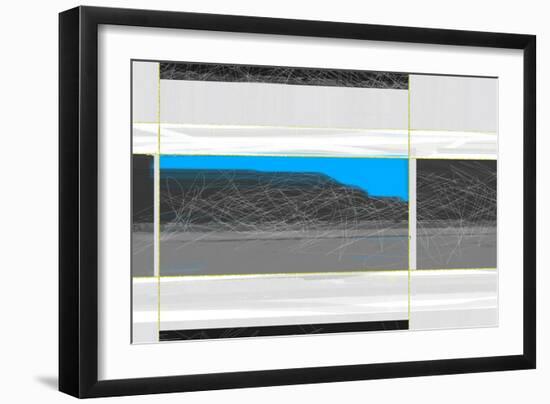 Abstract White and Blue-NaxArt-Framed Art Print