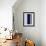 Abstract White and Dark Blue-NaxArt-Framed Art Print displayed on a wall