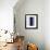 Abstract White and Dark Blue-NaxArt-Framed Art Print displayed on a wall
