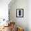 Abstract White and Dark Blue-NaxArt-Framed Art Print displayed on a wall