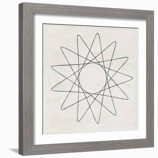 Abstract White Geometric Triangles-Eline Isaksen-Framed Art Print