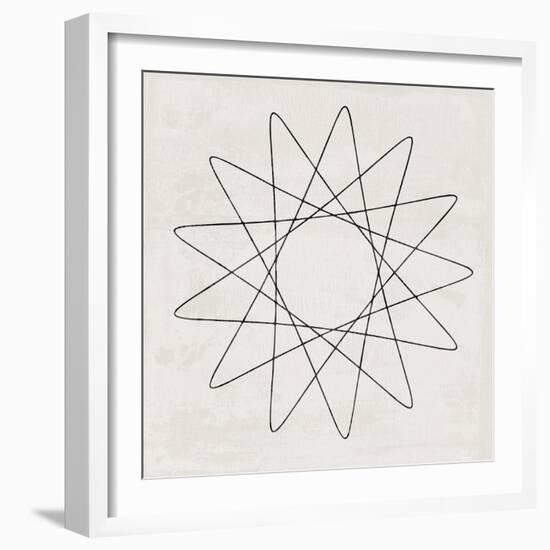 Abstract White Geometric Triangles-Eline Isaksen-Framed Art Print