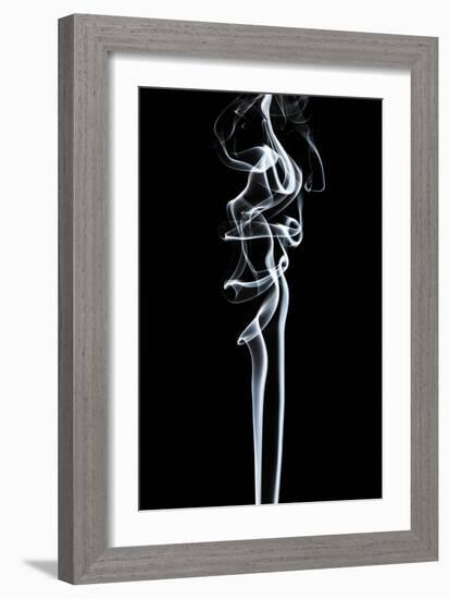 Abstract White Smoke - Sensual-Philippe HUGONNARD-Framed Art Print