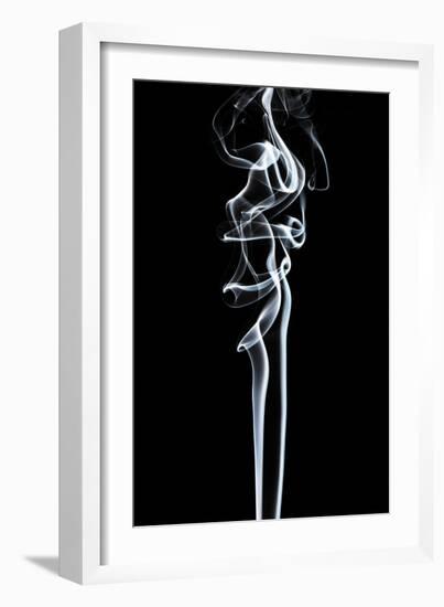 Abstract White Smoke - Sensual-Philippe HUGONNARD-Framed Art Print