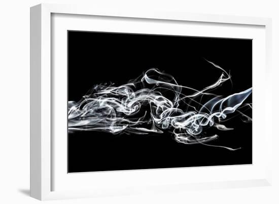 Abstract White Smoke - Shark-Philippe HUGONNARD-Framed Art Print