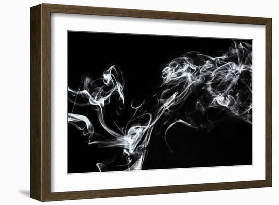 Abstract White Smoke - Spirit Mood-Philippe HUGONNARD-Framed Art Print