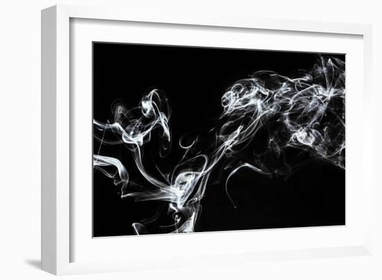 Abstract White Smoke - Spirit Mood-Philippe HUGONNARD-Framed Art Print