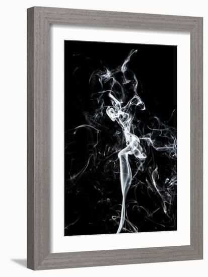 Abstract White Smoke - The Dancer-Philippe HUGONNARD-Framed Art Print