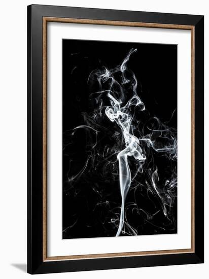 Abstract White Smoke - The Dancer-Philippe HUGONNARD-Framed Art Print