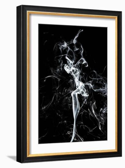 Abstract White Smoke - The Dancer-Philippe HUGONNARD-Framed Art Print