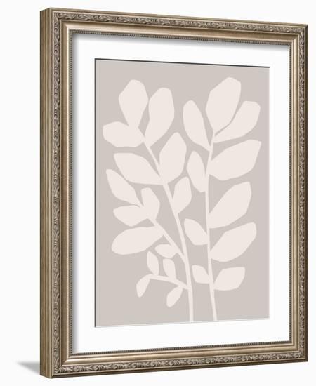 Abstract Wildflowers in Beige-null-Framed Art Print