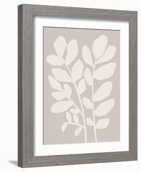 Abstract Wildflowers in Beige-null-Framed Art Print