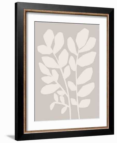 Abstract Wildflowers in Beige-null-Framed Art Print