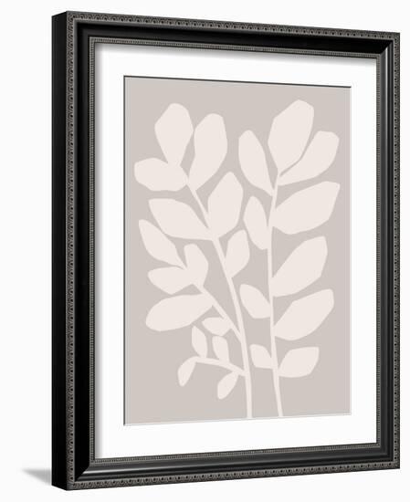 Abstract Wildflowers in Beige-null-Framed Art Print
