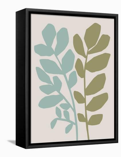 Abstract Wildflowers in Blue and Green-null-Framed Stretched Canvas