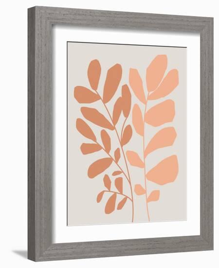 Abstract Wildflowers in Terracotta-null-Framed Art Print