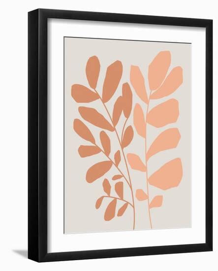 Abstract Wildflowers in Terracotta-null-Framed Art Print
