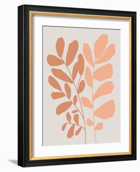 Abstract Wildflowers in Terracotta-null-Framed Art Print