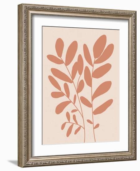 Abstract Wildflowers in Terracotta-null-Framed Art Print