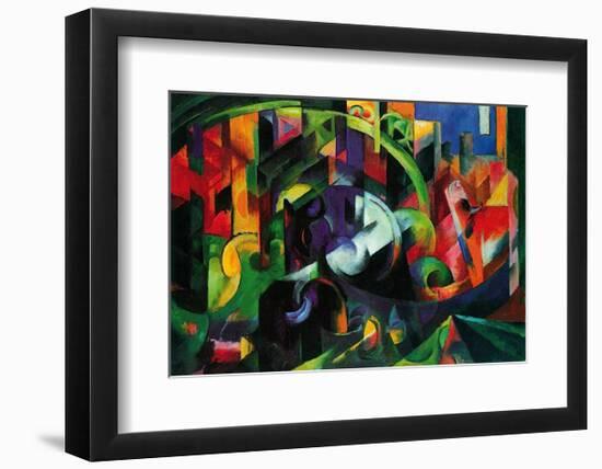 Abstract with Cattle-Franz Marc-Framed Art Print
