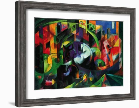 Abstract with Cattle-Franz Marc-Framed Art Print