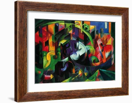 Abstract with Cattle-Franz Marc-Framed Art Print