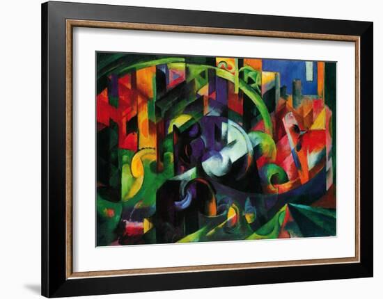 Abstract with Cattle-Franz Marc-Framed Art Print