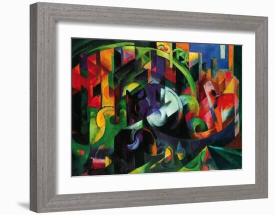 Abstract with Cattle-Franz Marc-Framed Art Print