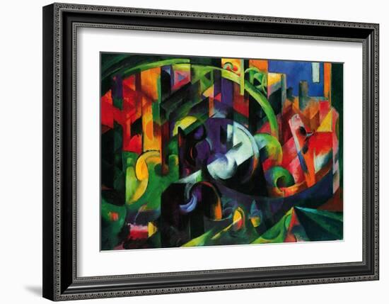 Abstract with Cattle-Franz Marc-Framed Art Print