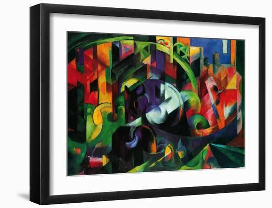 Abstract with Cattle-Franz Marc-Framed Art Print