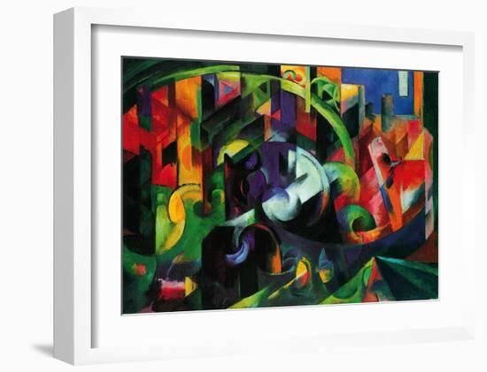 Abstract with Cattle-Franz Marc-Framed Art Print