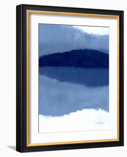 Abstract with San Juan Islands, C.2021 (Casein on Paper)-Janel Bragg-Framed Giclee Print