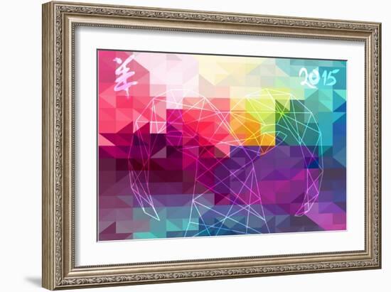 Abstract Year of the Goat Illustration - 2015-cienpies-Framed Art Print