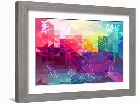 Abstract Year of the Goat Illustration - 2015-cienpies-Framed Art Print