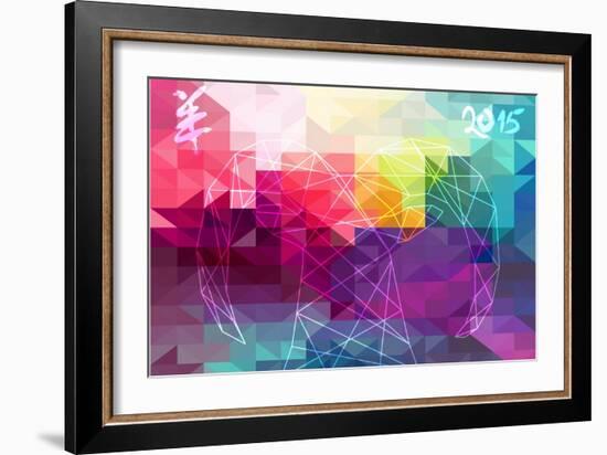 Abstract Year of the Goat Illustration - 2015-cienpies-Framed Art Print