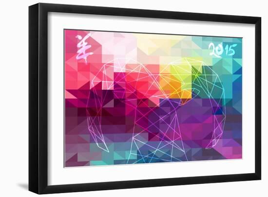 Abstract Year of the Goat Illustration - 2015-cienpies-Framed Art Print