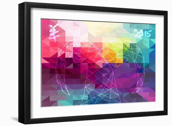 Abstract Year of the Goat Illustration - 2015-cienpies-Framed Art Print