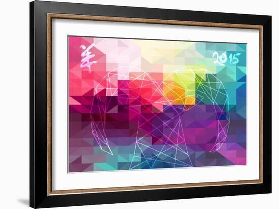 Abstract Year of the Goat Illustration - 2015-cienpies-Framed Art Print