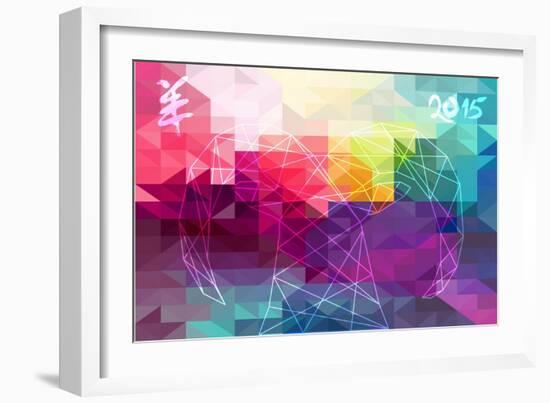 Abstract Year of the Goat Illustration - 2015-cienpies-Framed Art Print