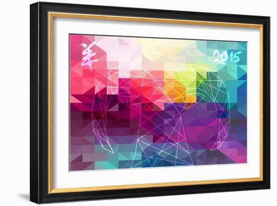 Abstract Year of the Goat Illustration - 2015-cienpies-Framed Art Print