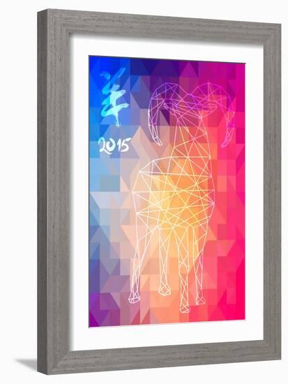 Abstract Year of the Goat Illustration - 2015-cienpies-Framed Art Print