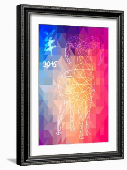 Abstract Year of the Goat Illustration - 2015-cienpies-Framed Art Print