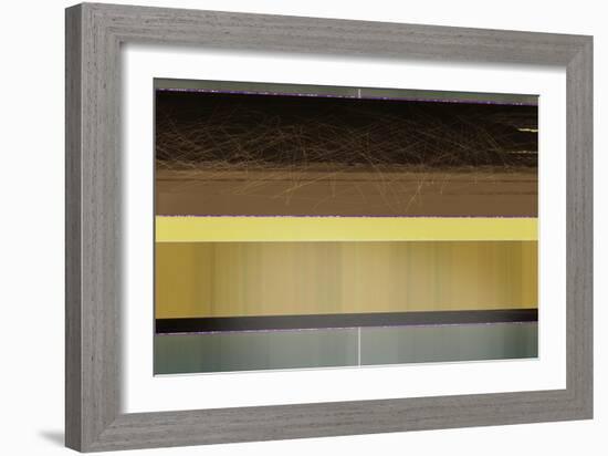 Abstract Yellow and Brown Parallels-NaxArt-Framed Art Print