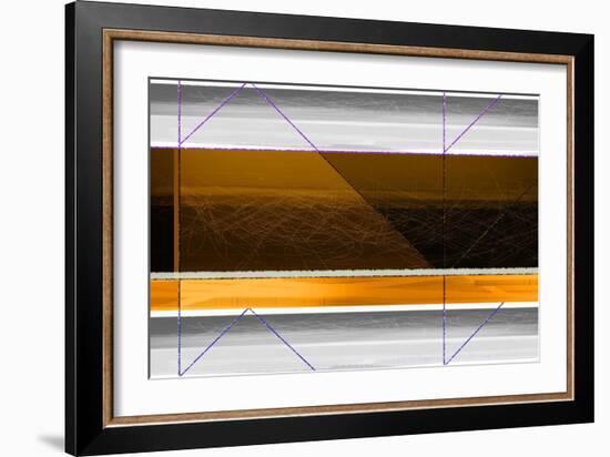 Abstract Yellow and White Lines-NaxArt-Framed Art Print