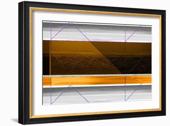 Abstract Yellow and White Lines-NaxArt-Framed Art Print