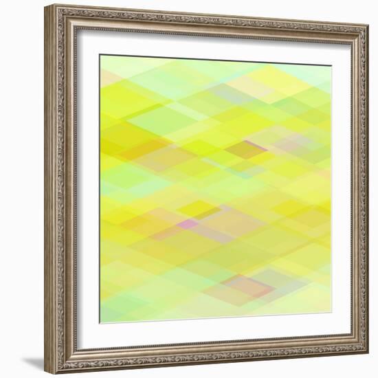Abstract Yellow Geometrical Background-epic44-Framed Art Print